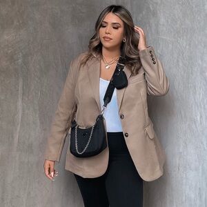 Beige Botany Boyfriend style Women's Tan Blazer Size M/L